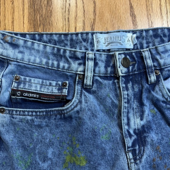 Akademiks Jeanius Distressed Paint Splatter Men's 30X32 Denim Jeans Straight Leg - Picture 4 of 11